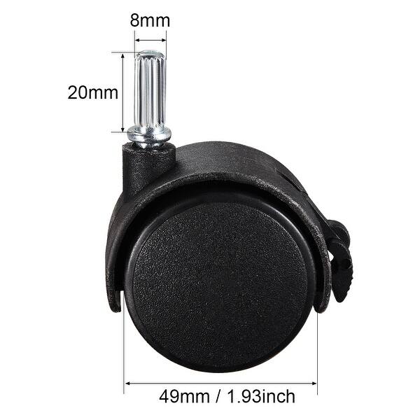 2" Swivel Casters Twin Wheel 8mmx20mm Stem Furnitures Caster w Brake